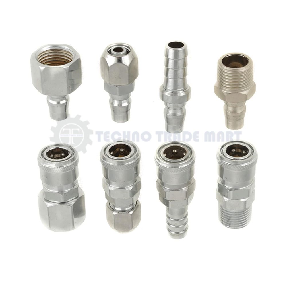 1 by 2 inch Male Thread Air Hose Fitting, 8PCS Compressor Hose Connector, Air Compressor Connector